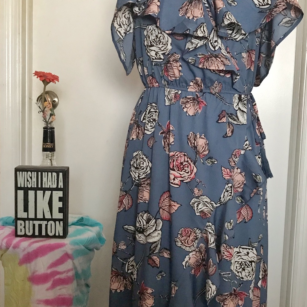 Hint of Blush Floral Dress Size M